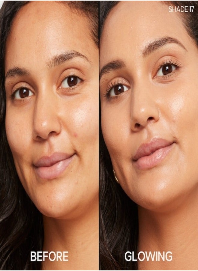 Saie SAIE   Glowy Super Skin Tint Foundation with Hyaluronic Acid ,17 Medium Warm Undertones 30ml - Lightweight, Hydrating Coverage  - Image 3