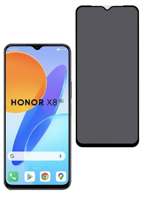 Tempered Glass Screen Protector Anti-Spy Privacy Designed For Honor X8 5G Full Glue Edge to Edge Full Screen Coverage And Bubble Free