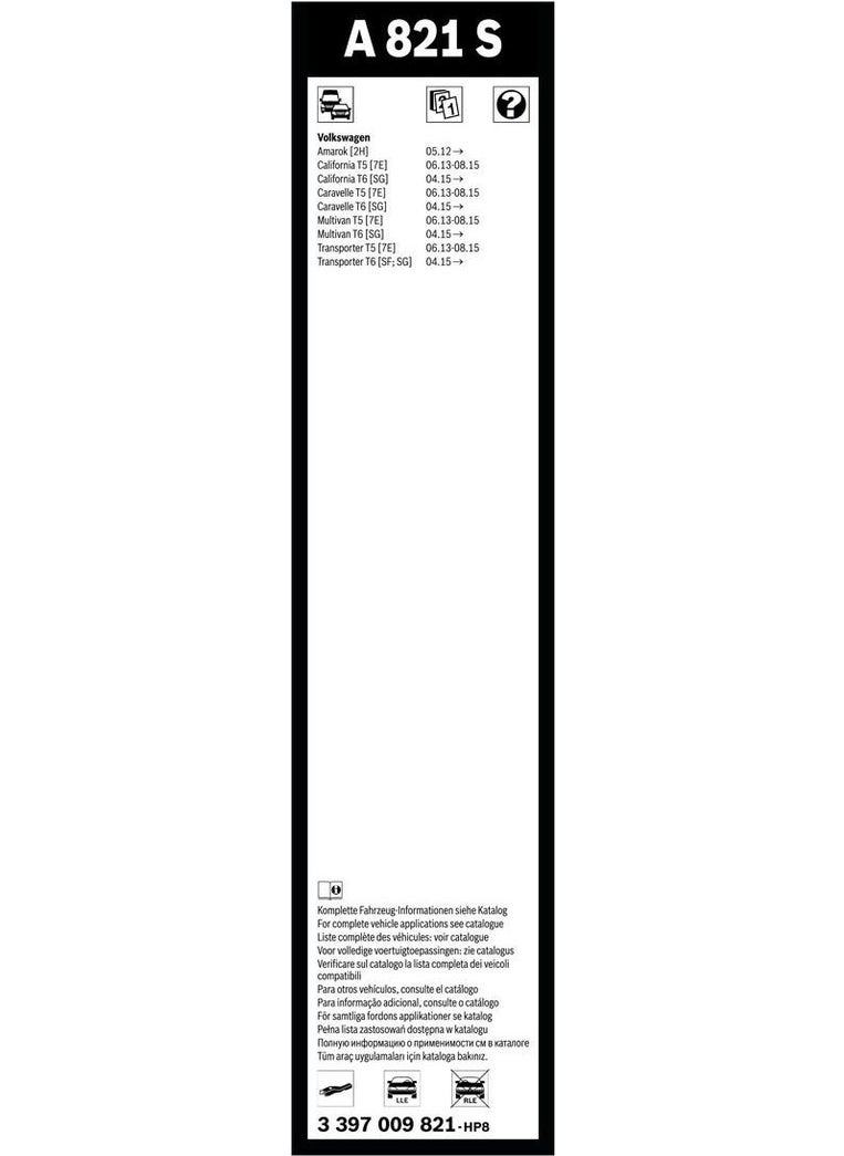 Aerotwin Wiper Set - [600/600 Mm] Vw (Volkswagen) Transporter T5 (2013 - 2015) [7E, 7F] - A 821 S - pzsku/Z3D0853AB871C6DE9D9ADZ/45/_/1740587319/33f3edcd-185a-4211-af84-7f41533733d6