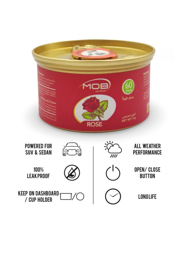 موب معطر جو للسيارة من موب برائحة الورد 42 جرام، يدوم طويلاً لمدة 60 يومًا، مزيل للروائح الكريهة على شكل جل للاستخدام في السيارة والمنزل والمكتب والخزانة والحمام وخزانة الأحذية. تصميم مدمج مانع للتسرب مع غطاء قابل للتعديل. عطر ورد منعش مناسب للاستخدام في لوحة القيادة أو حامل الأكواب في سيارات الدفع الرباعي والسيدان. - Image 5