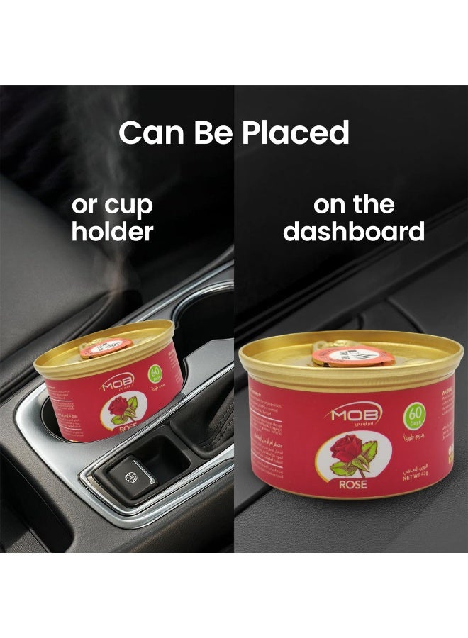 موب معطر جو للسيارة من موب برائحة الورد 42 جرام، يدوم طويلاً لمدة 60 يومًا، مزيل للروائح الكريهة على شكل جل للاستخدام في السيارة والمنزل والمكتب والخزانة والحمام وخزانة الأحذية. تصميم مدمج مانع للتسرب مع غطاء قابل للتعديل. عطر ورد منعش مناسب للاستخدام في لوحة القيادة أو حامل الأكواب في سيارات الدفع الرباعي والسيدان. - Image 4