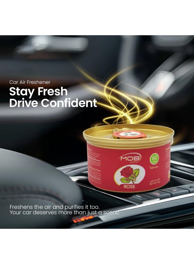 موب معطر جو للسيارة من موب برائحة الورد 42 جرام، يدوم طويلاً لمدة 60 يومًا، مزيل للروائح الكريهة على شكل جل للاستخدام في السيارة والمنزل والمكتب والخزانة والحمام وخزانة الأحذية. تصميم مدمج مانع للتسرب مع غطاء قابل للتعديل. عطر ورد منعش مناسب للاستخدام في لوحة القيادة أو حامل الأكواب في سيارات الدفع الرباعي والسيدان. - Image 3
