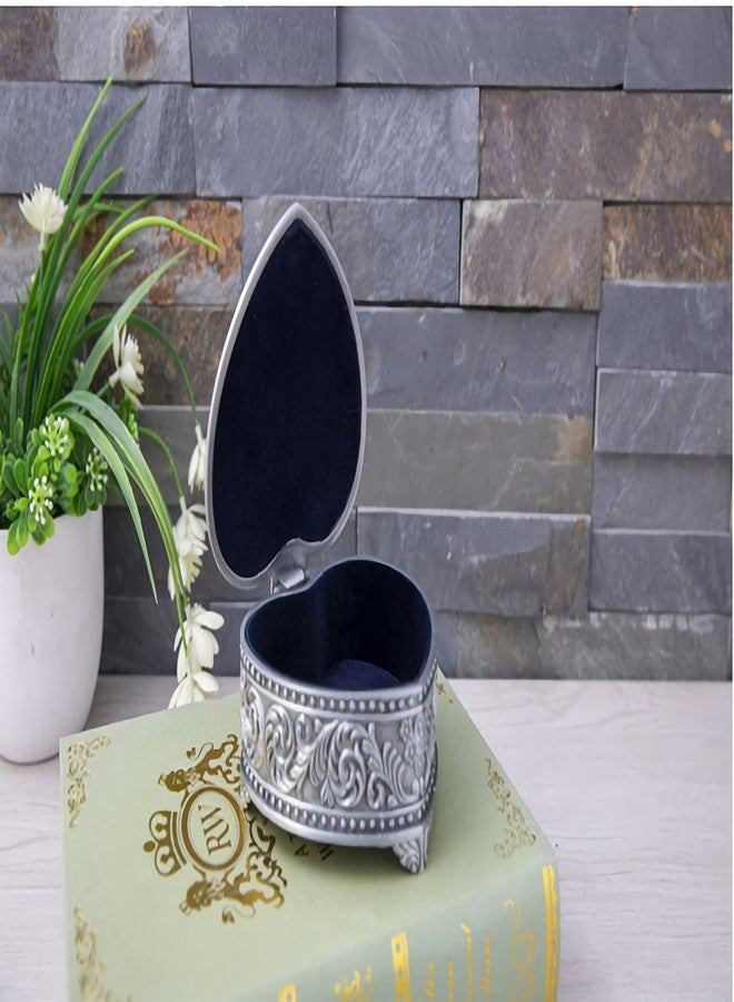 KNC Vintage Metal Heart Shape/Retro Classic Pirate Jewelry Box, Small Trinket Jewelry Storage Box for Rings Earrings Necklace Treasure Chest Organizer(Heart Shape box) - Image 3