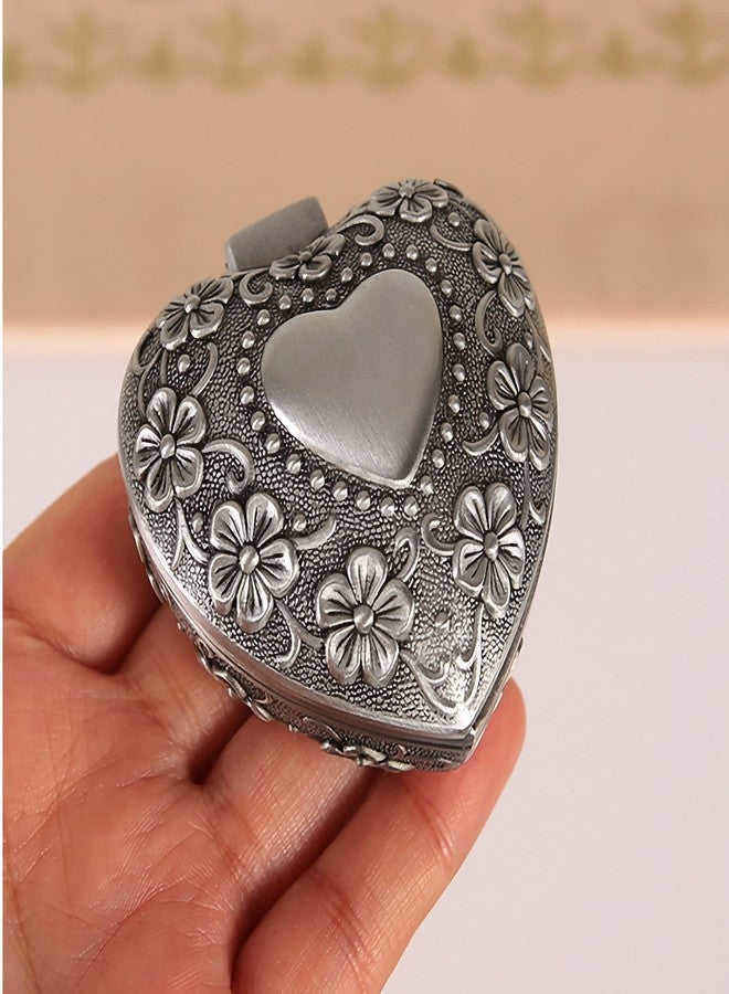 KNC Vintage Metal Heart Shape/Retro Classic Pirate Jewelry Box, Small Trinket Jewelry Storage Box for Rings Earrings Necklace Treasure Chest Organizer(Heart Shape box) - Image 4