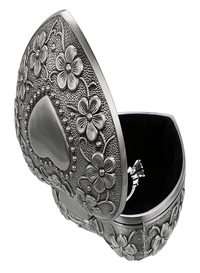 KNC Vintage Metal Heart Shape/Retro Classic Pirate Jewelry Box, Small Trinket Jewelry Storage Box for Rings Earrings Necklace Treasure Chest Organizer(Heart Shape box) - Image 5