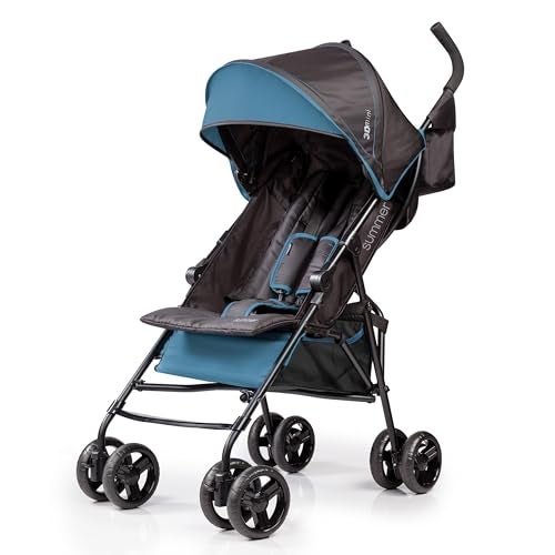 ingenuity Ingenuity 3D Mini Convenience Stroller Lightweight Stroller with Compact Fold MultiPosition Recline Canopy with Pop Out Sun Visor Umbrella Stroller for Travel More BlueBlack
