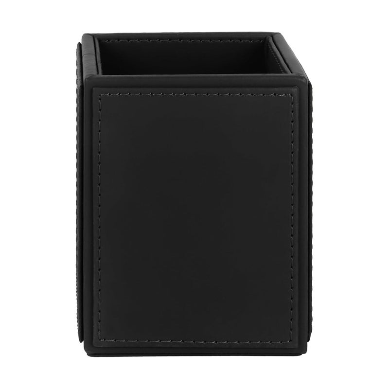 V-CUBE DESIGNS Premium Vegan Leather Pen Holder for Desk & Study Table Accessory | Marker/Pencil Stand for Student | Stationery Organizer for Office Table & Home | 6mm Thickness with MDF Core |Black - Image 5
