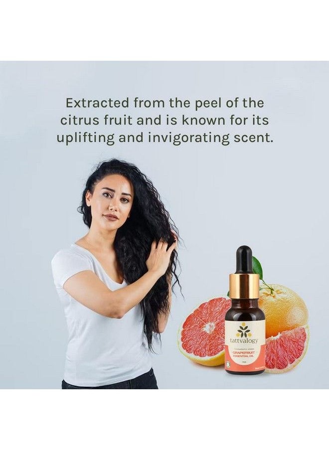 Nature's Tattva - Tattbvalogy Grapefruit (Pink) Essential Oil ; Aromatherapy & Mood Lifter ; Natural & Undiluted Oil For Massage Hair Care Dandruff Skin Irritation & Acne Reduction ; In Glass Bottle 15 Ml - Image 1