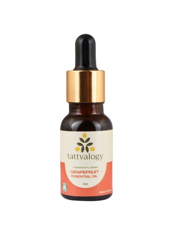 Nature's Tattva - Tattbvalogy Grapefruit (Pink) Essential Oil ; Aromatherapy & Mood Lifter ; Natural & Undiluted Oil For Massage Hair Care Dandruff Skin Irritation & Acne Reduction ; In Glass Bottle 15 Ml - Image 1