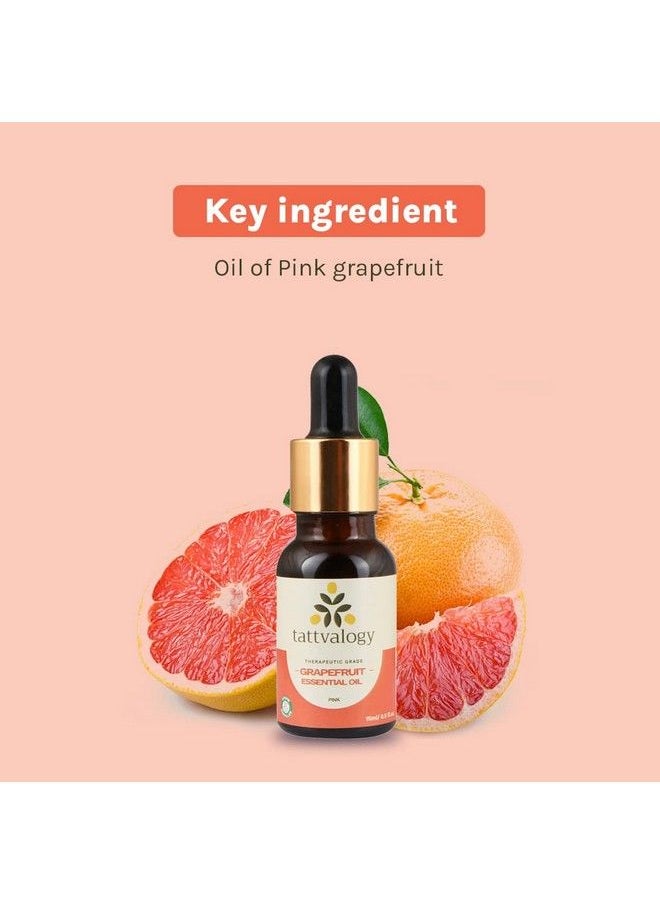 Nature's Tattva - Tattbvalogy Grapefruit (Pink) Essential Oil ; Aromatherapy & Mood Lifter ; Natural & Undiluted Oil For Massage Hair Care Dandruff Skin Irritation & Acne Reduction ; In Glass Bottle 15 Ml - Image 1