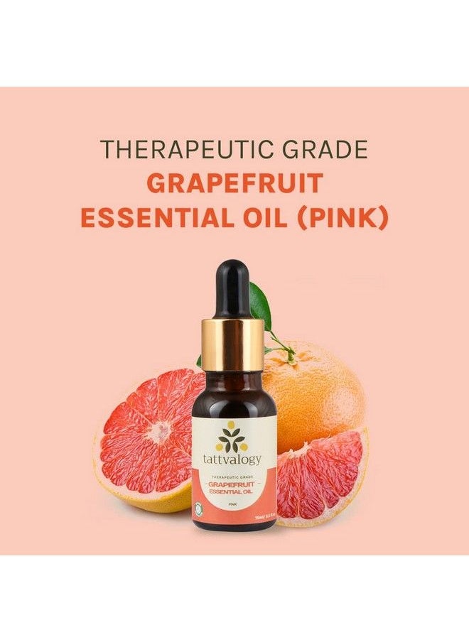 Nature's Tattva - Tattbvalogy Grapefruit (Pink) Essential Oil ; Aromatherapy & Mood Lifter ; Natural & Undiluted Oil For Massage Hair Care Dandruff Skin Irritation & Acne Reduction ; In Glass Bottle 15 Ml - Image 1