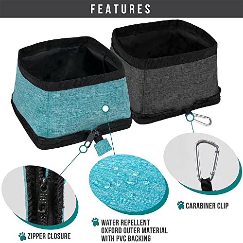 PetAmi Collapsible Dog Bowls 2 Pack, Food and Water Bowls Travel Set, Portable Pet Dish No Spill, Foldable Lightweight BPA Free Leakproof Bowls, Camping Hiking Walking Outdoor Gear Accessories, Blue - Image 3