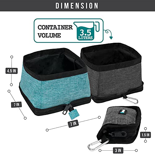 PetAmi Collapsible Dog Bowls 2 Pack, Food and Water Bowls Travel Set, Portable Pet Dish No Spill, Foldable Lightweight BPA Free Leakproof Bowls, Camping Hiking Walking Outdoor Gear Accessories, Blue - Image 2