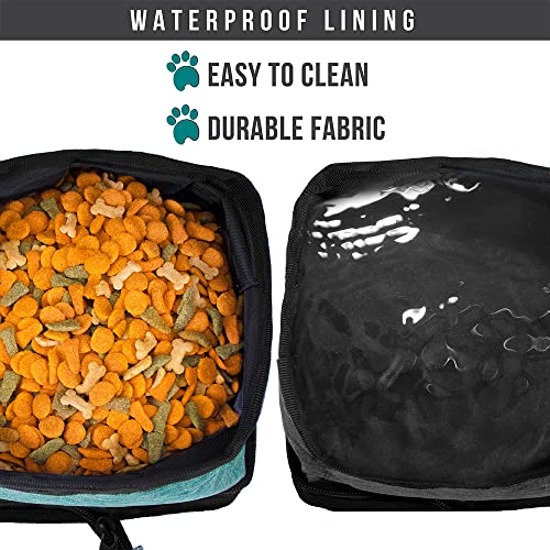 PetAmi Collapsible Dog Bowls 2 Pack, Food and Water Bowls Travel Set, Portable Pet Dish No Spill, Foldable Lightweight BPA Free Leakproof Bowls, Camping Hiking Walking Outdoor Gear Accessories, Blue - Image 4