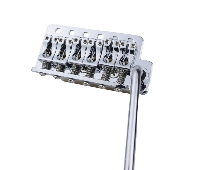 Guyker Guitar Tremolo Bridge String Spacing 10.8MM with Tremolo System Saddle And Brass Block & Spring and Claw, Pop-In Vibrato Bar, Complete Install Kit, GG1013A Chrome - Image 2