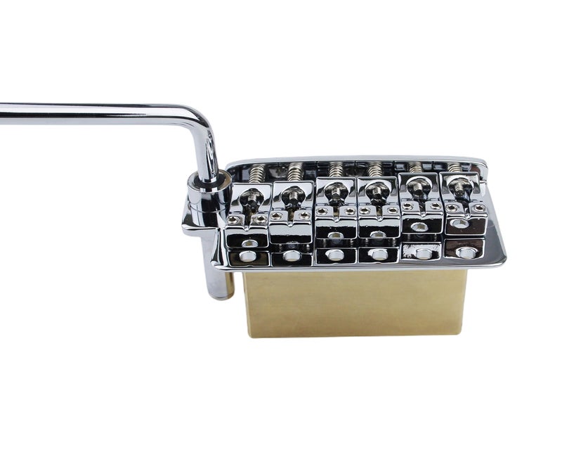 Guyker Guitar Tremolo Bridge String Spacing 10.8MM with Tremolo System Saddle And Brass Block & Spring and Claw, Pop-In Vibrato Bar, Complete Install Kit, GG1013A Chrome - Image 5