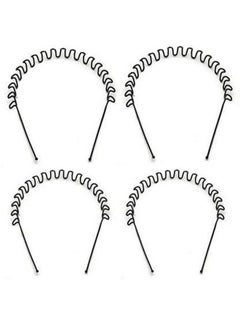 ELRINZA Daily Use Black Spring Zigzag Wave Metal Hair Hoop Zigzag Hair Band Pack Of 4  - Image 2
