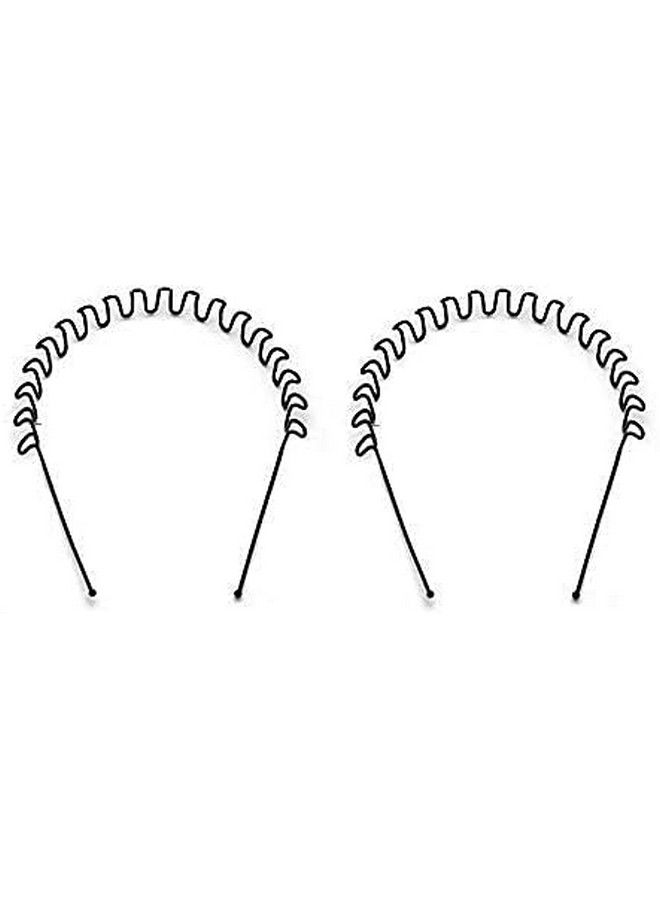 ELRINZA Daily Use Black Spring Zigzag Wave Metal Hair Hoop Zigzag Hair Band Pack Of 4 - Image 3