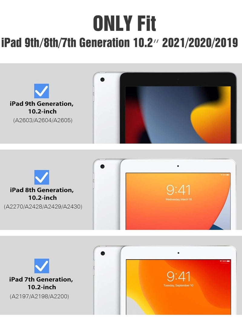 DUSALA Case for iPad 9th Generation 2021/iPad 8th Generation 2020/iPad 7th Generation 2019 10.2 inch with Pencil Holder, Slim Protective Cover with Clear Back Shell, Auto Wake/Sleep, (Grey) - Image 2