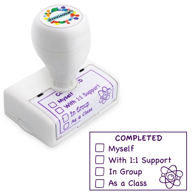 Happy Teacher Checkbox Stamps Easy Grading Improved Efficiency Purple