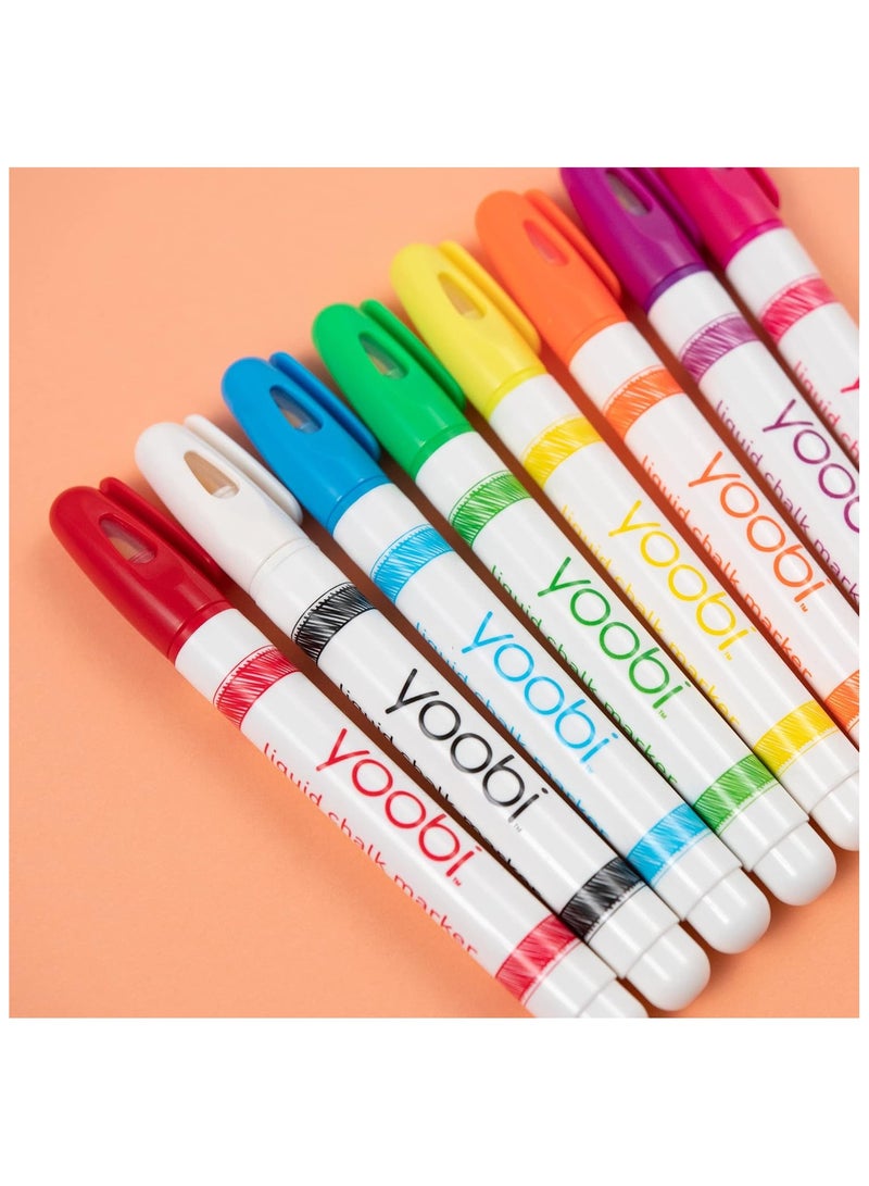 Yoobi Liquid Chalk Markers for Blackboard Whiteboard and Glass Multicolor 8pcs - Image 3