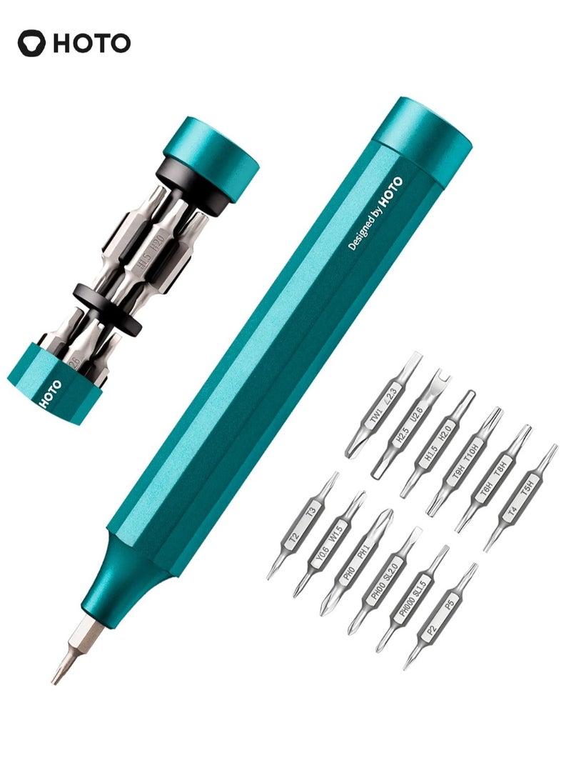 HOTO 24-in-1 Precision Screwdriver Pen Set – Green, Magnetic Tool Kit with S2 Steel Bits, Aluminum Alloy Body for Electronics, Glasses, Watches, Laptops, DIY & Gadgets – QWLSD004  - Image 1