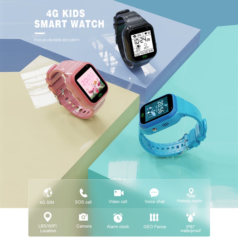 Kids Smart Watch: 1.44-Inch IPS Touch Screen, IP67 Waterproof Design - 4G Video Call Dual Speaker Smartwatch for Kids Outdoor Daily Use - Image 3