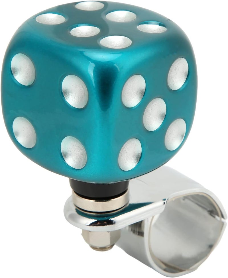 Dice Shape Steering Wheel Spinner Knob, Suicide Knob for Cars Trucks Tractors Boats, Ergonomic Power Handle with Punk Dice Design, Easy Install Labor Saving Vehicle Steering Aid (Green) - Image 4
