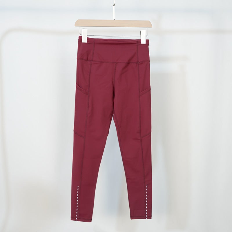 High Waist Hip Lifting Fitness Pants Sports Tight Pants Yoga Clothes Women''s Outer Wear Breathable Multi-Pocket Night Run Riding Pants - Image 1