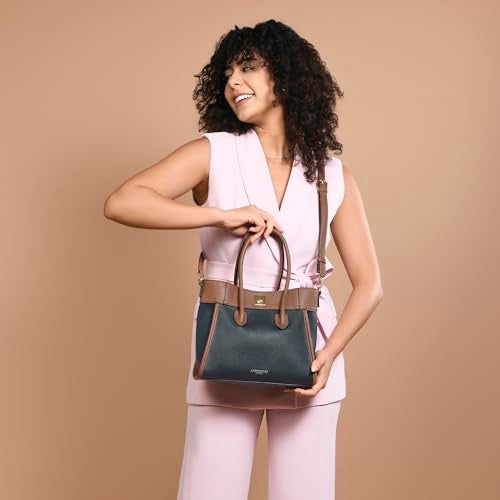 Accessorize حقيبة ساتشل مزدوجة اللون باللون الأزرق البحري للسيدات من Accessorize London مع حزام قابل للفصل والتعديل | حقائب للنساء | حقيبة يد للسيدات - Image 3