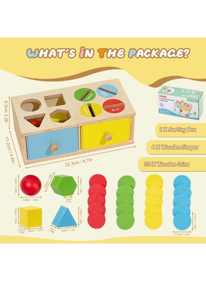 general Montessori Toys for 3 4 5 Year Old - Shape Sorter Matching Color Sorting Recognization Sensory Toys for Toddlers Boy Girl Education Preschool Fine Motor Skills Box Gift - Image 2