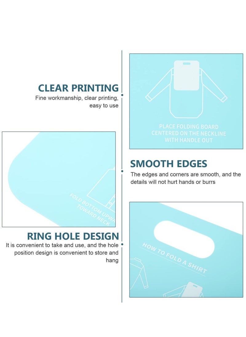2Pcs Laundry Folding Boards T Shirts Clothes Folder Closet Storage Drawer Organizer Shirt Folding Board For Laundry Folding Help For Laundry Folds T-Shirts Polos And Dress Shirts Sky-blue  - Image 4