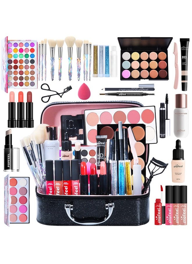 Pure Vie - Pure Vie All-in-One Holiday Gift Makeup Set Cosmetic Essential Starter Bundle Include Eyeshadow Palette Lipstick Concealer Blush Mascara Foundation Face Powder - Makeup Kit for Women Full Kit - Image 1