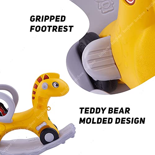 GoodLuck Baybee 2 in 1 Kids Horse Ride On Car for Baby Rocking Horse Ride On Push Car with Music Indoors & Outdoors Made in India for 1-3 Years (Yellow) - Image 5