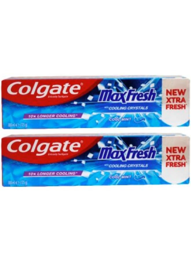 Colgate Pack Of 2 Max Fresh Cool Mint Toothpaste with Cooling Crystals 100ml - Image 1