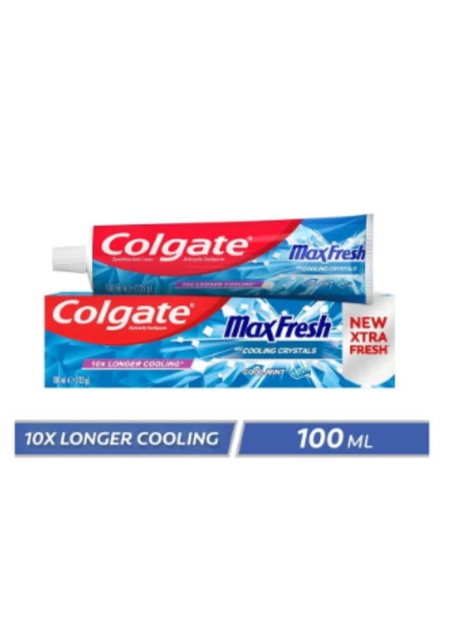 Colgate Pack Of 2 Max Fresh Cool Mint Toothpaste with Cooling Crystals 100ml - Image 2