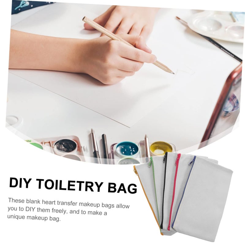 15pcs Canvas Zipper Pouch Set Blank DIY Sublimation Makeup Pencil Bags For Travel Cosmetics Storage - Image 4
