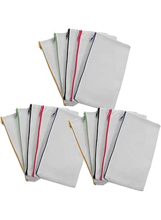 15pcs Canvas Zipper Pouch Set Blank DIY Sublimation Makeup Pencil Bags For Travel Cosmetics Storage - Image 1