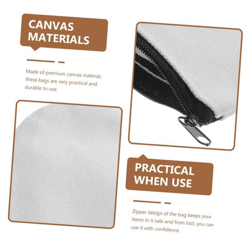 15pcs Canvas Zipper Pouch Set Blank DIY Sublimation Makeup Pencil Bags For Travel Cosmetics Storage - Image 5