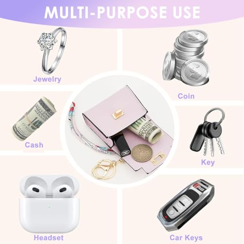 SANNIDHI® Bag Charm Mini Backpack Key Chain for Women Small Pouch Coin Purse Headset Bag Keychains for Woman Girls - Image 4