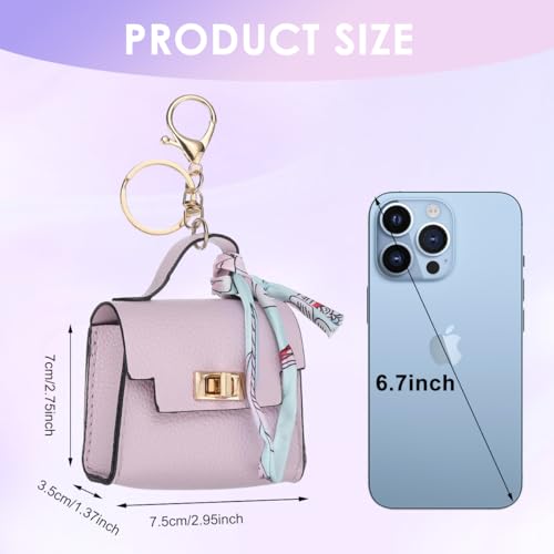 SANNIDHI® Bag Charm Mini Backpack Key Chain for Women Small Pouch Coin Purse Headset Bag Keychains for Woman Girls - Image 2