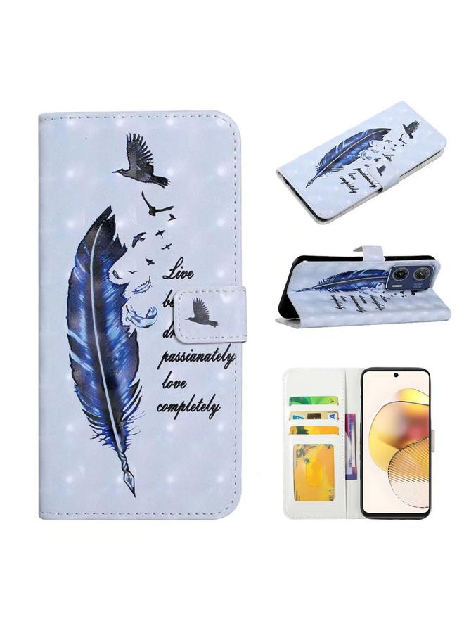 erorex Case For Motorola Moto G73 Oil Embossed 3D Drawing Leather Phone Case - Image 1