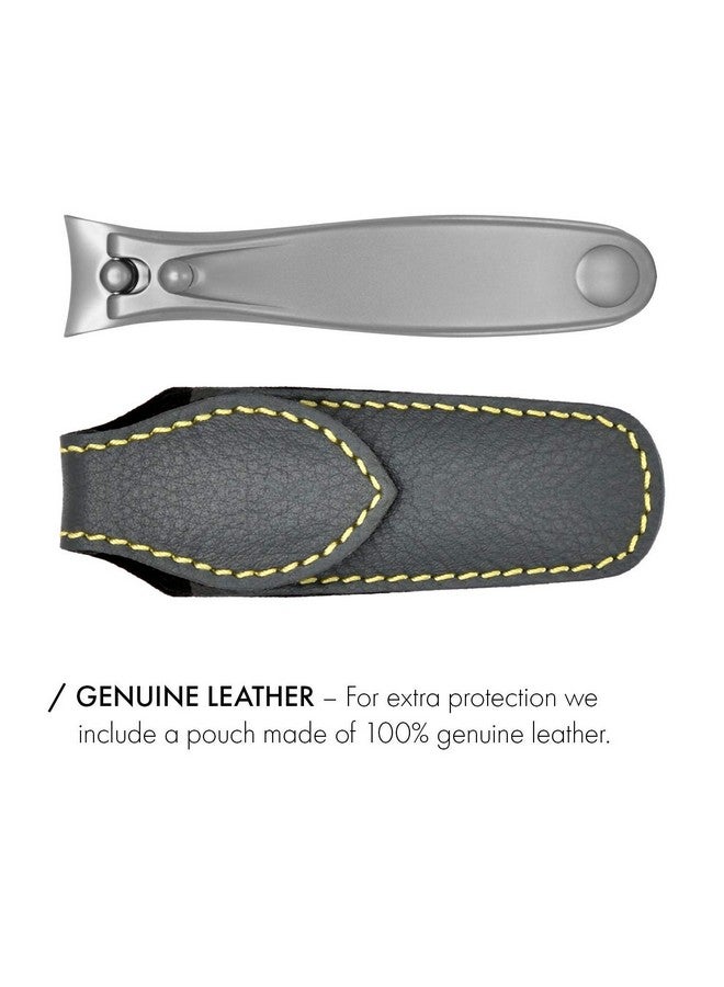 GERmanikure Professional Nail Clipper Finox Surgical Stainless Steel Manicure And Pedicure Tools In Leather Case Ethically Made In Solingen Germany Travel Size Nail Care - Image 2