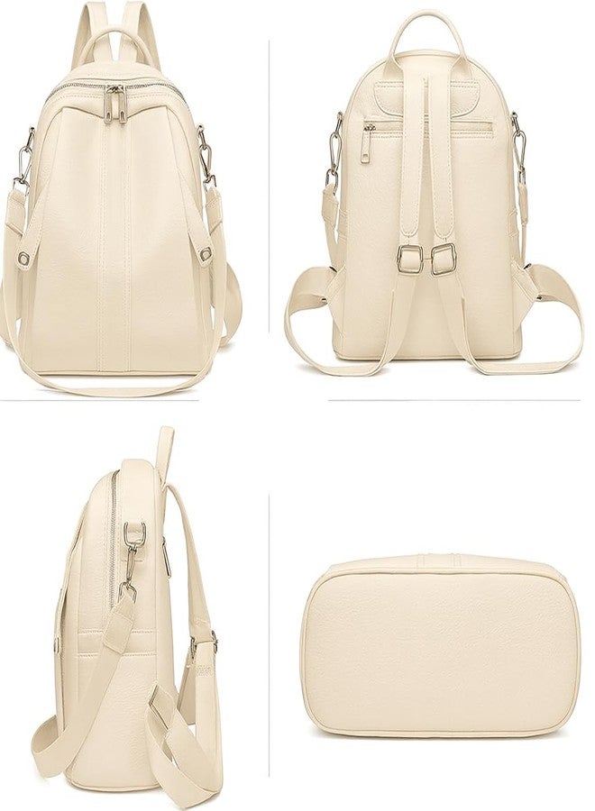 MUCHOVA Stylish Women Backpack | Lightweight Casual College Backpack | Spacious Multi-Pocket Backpack for Office Travel & College (Cream) - Image 5