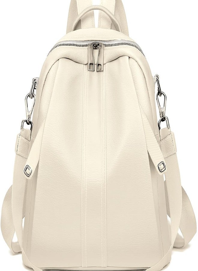 MUCHOVA Stylish Women Backpack | Lightweight Casual College Backpack | Spacious Multi-Pocket Backpack for Office Travel & College (Cream) - Image 1