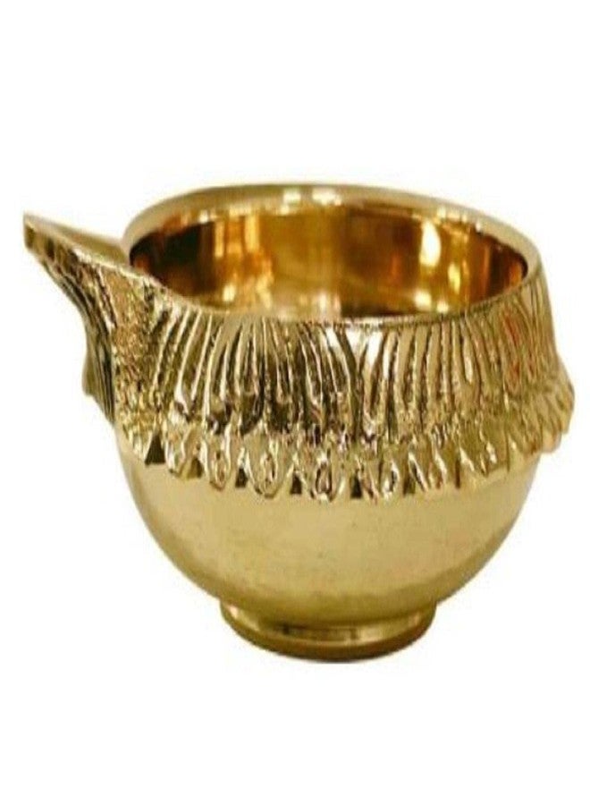 SATVIK قطعة واحدة من Kuber Diya لتزيين الديوالي مصباح زيتي مصنوع يدويًا مع نقش ذهبي مصنوع من معدن النحاس البكر. ديوالي ضياء فيلاككو لبوجا بوجا. هدايا ديباوالي الهندية التقليدية - Image 1