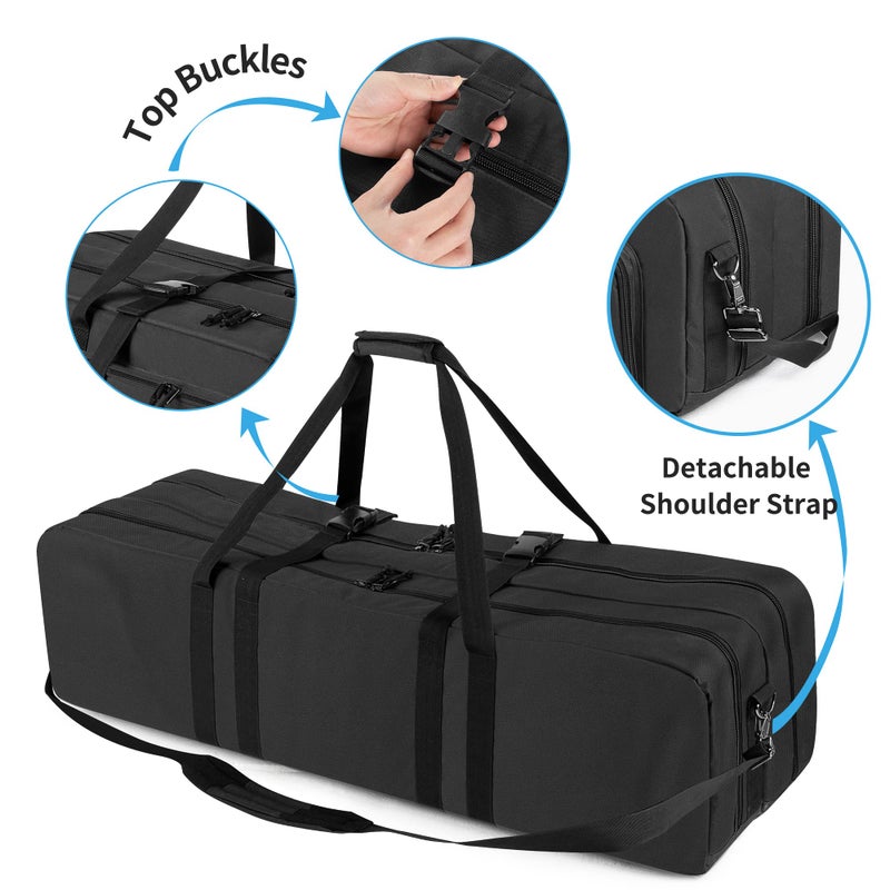 samdew Telescope Case, Double-layer Telescope Bag for Astronomical Telescope Storage, 40.8" Padded Telescope Carry Case Compatible with Celestron Telescope, Bonus Accessories Bag & Shoulder Strap - Image 5