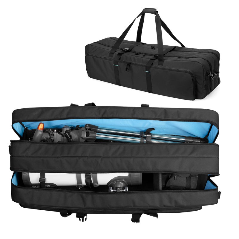 samdew Telescope Case, Double-layer Telescope Bag for Astronomical Telescope Storage, 40.8" Padded Telescope Carry Case Compatible with Celestron Telescope, Bonus Accessories Bag & Shoulder Strap - Image 1
