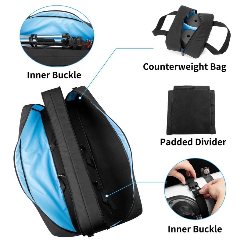 samdew Telescope Case, Double-layer Telescope Bag for Astronomical Telescope Storage, 40.8" Padded Telescope Carry Case Compatible with Celestron Telescope, Bonus Accessories Bag & Shoulder Strap - Image 2