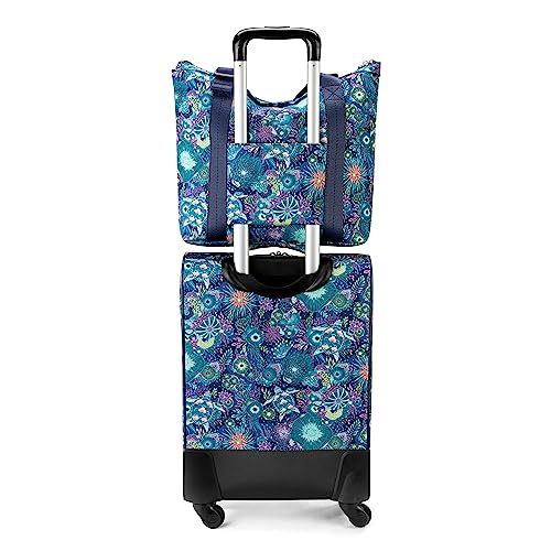 Sakroots On the Go 4 Piece Travel Bundle, Includes 21" Rolling Suitcase, Packable Large Tote, Medium & Small Pouches, Royal Blue Seascape - Image 5